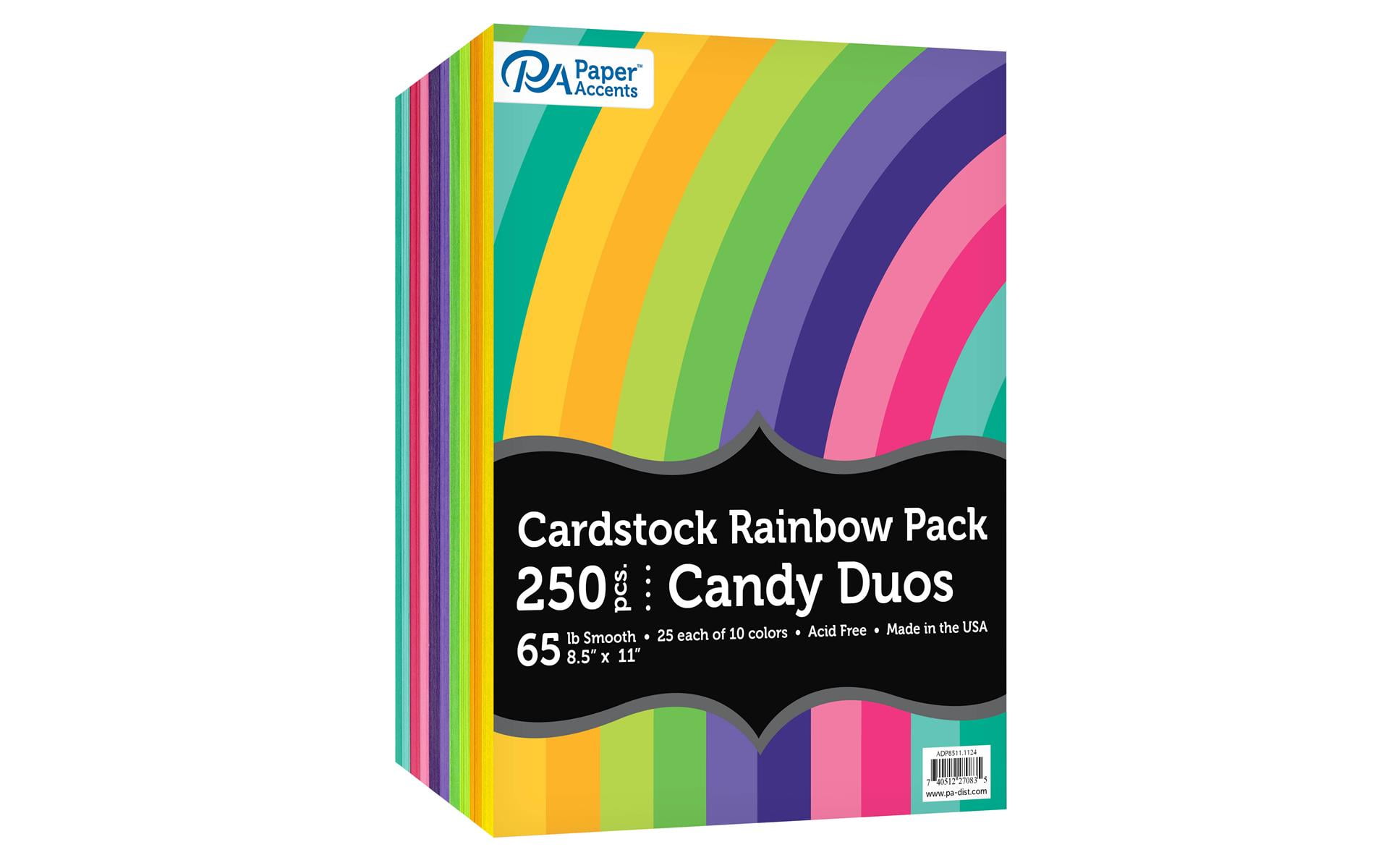 VarietyPk 8.5x11 250pc 65lb Rainbow Cdstk CandyDuo