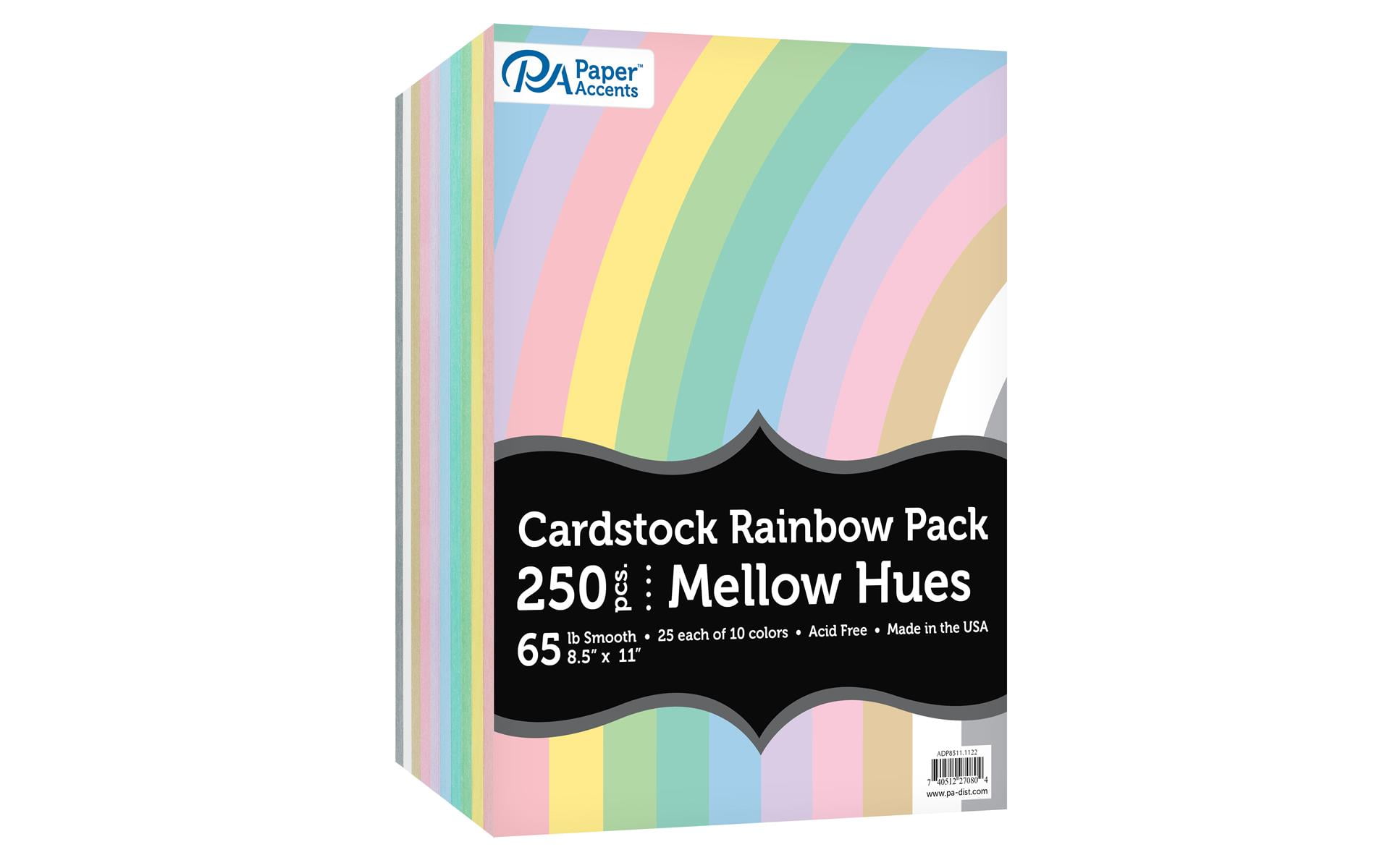 VarietyPk 8.5x11 250pc 65lb Rnbw Cdstk MellowHues