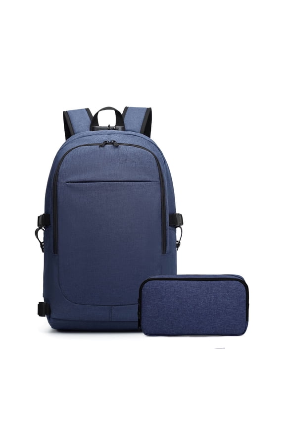 19" Laptop Backpack and Organizer Case Set USB Headset Port Anti-Theft Waterproof Travel Work School College