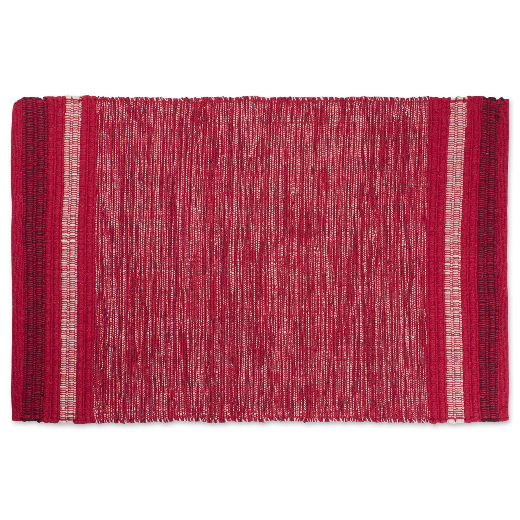 Handmade Red Cotton Reversible Striped 2x3' Rug