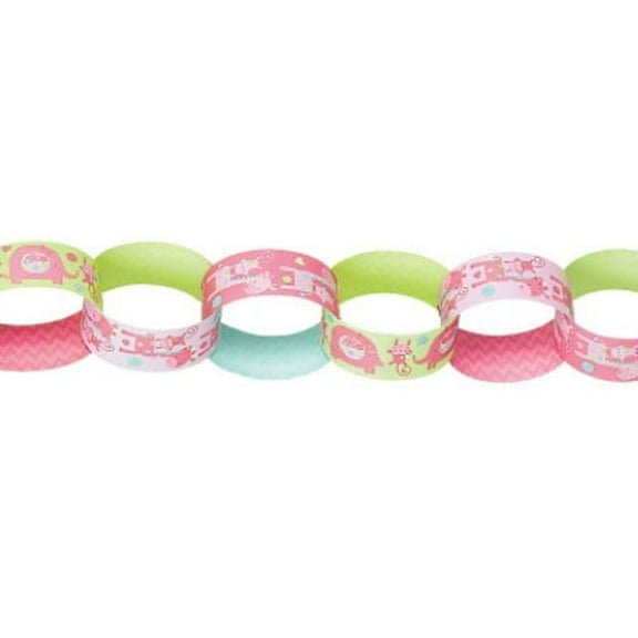 Various 1st Birthday 'One Wild Girl' Paper Chain Link Garland, Birthday, Child, 1 Pack, 13ft