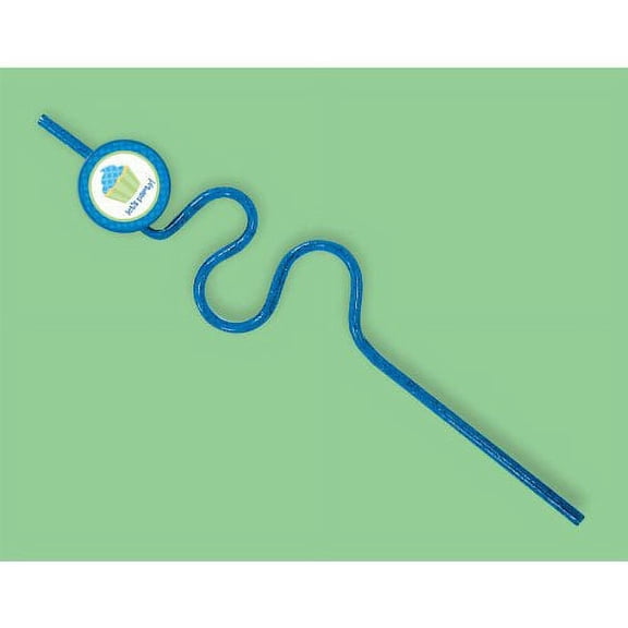 Various 1st Birthday Sweet Lil' Cupcake Boy Plastic Silly Straws, 12 Count