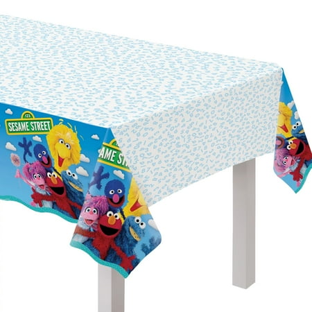 Various 54" x 96" Sesame Street Multicolor Plastic Tablecloth