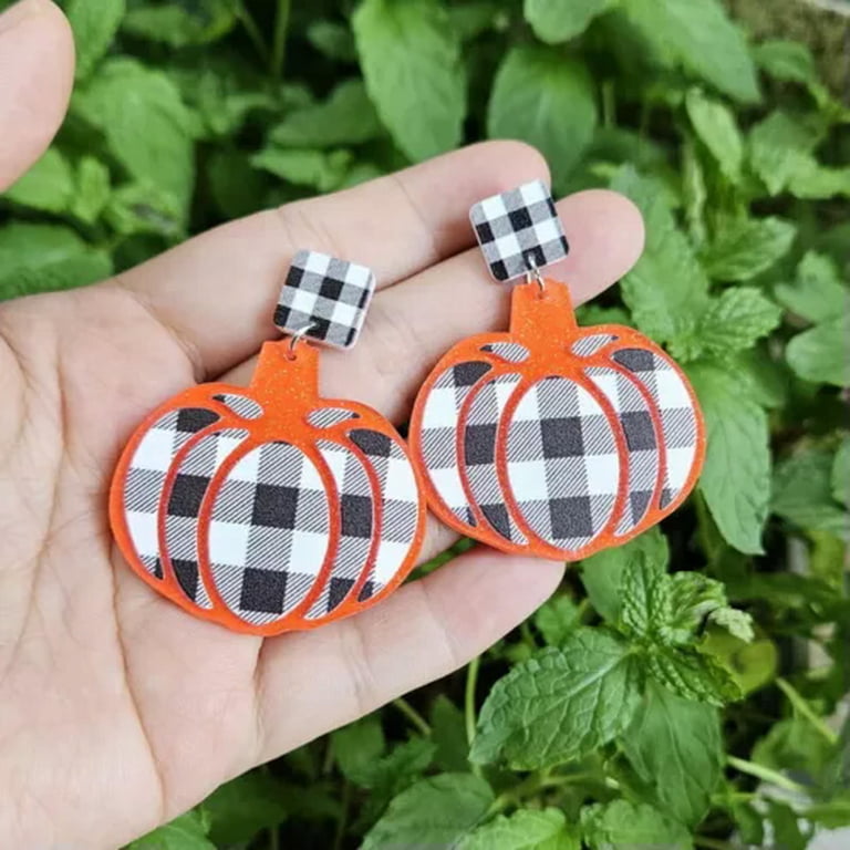 Funny Halloween Ghost Earrings For Women – Acrylic Dangle Drop With Pumpkin Design, Spooky Costume Jewelry