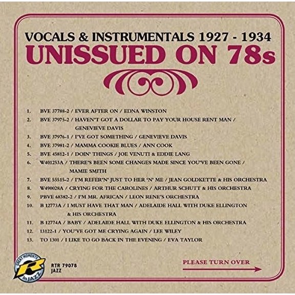 Various Artists - Unissued on 78s: Vocals & Instrumentals 1927-1934 - Music & Performance - CD