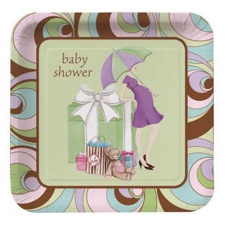 Various Baby Shower Disposable Paper Plates, 8 Count