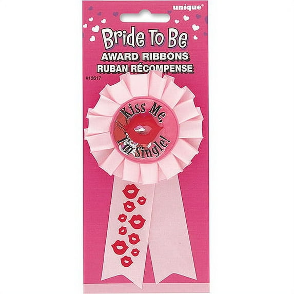 Various Bachelorette 'Kiss Me I'm Single' Award Ribbon (1ct)