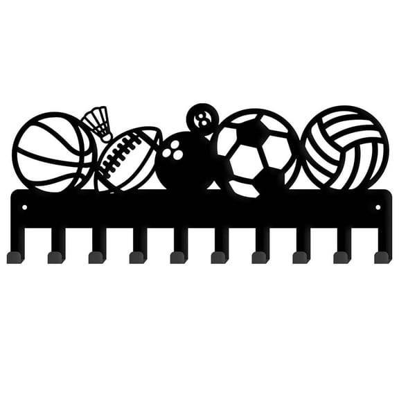 Various Ball Games Metal Key Holder Various Balls Decorative 10 Hooks Key Rack Organizer Wall Mounted Rack Hooks Wall Decor Personalized Key Hanger