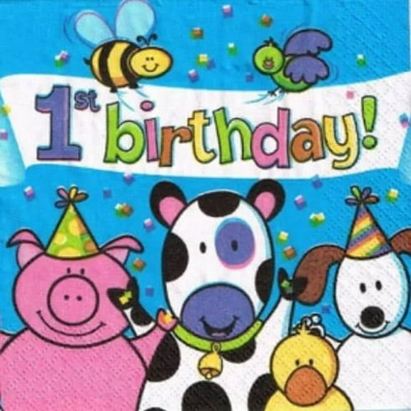 Various Barnyard Celebration Small Napkins, Multicolor, Party, 16 Count