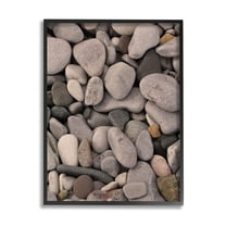 Various Beach Pebbles Composition Coastal Photograph Black Framed Art Print Wall Art