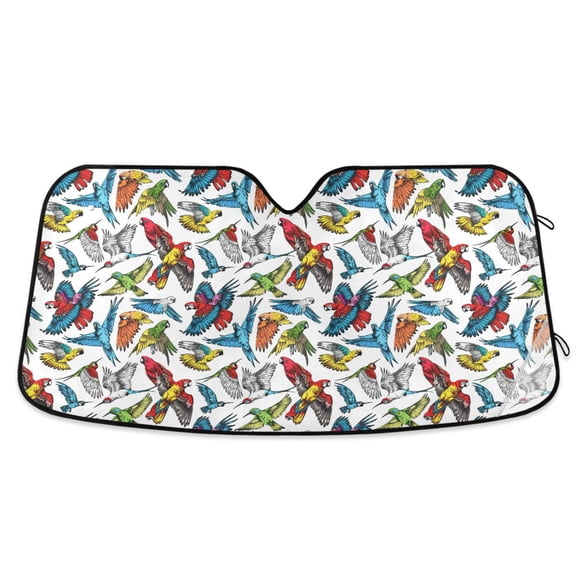 Various Birds Car Windshield Sun Shade Foldable Car Front Window Visor Heat and UV Protection 53x23.5