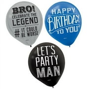 Various "Bro Time" Latex Balloons, Party, 15 Count
