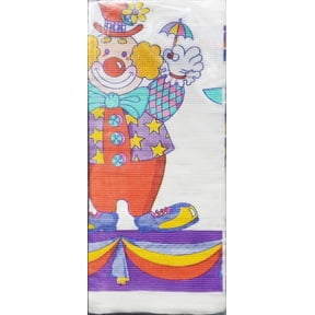 Various 'Clownin' Around' Circus Multicolor Paper Tablecloth