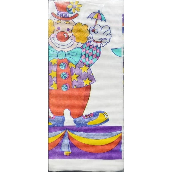 Various 'Clownin' Around' Circus Multicolor Paper Tablecloth