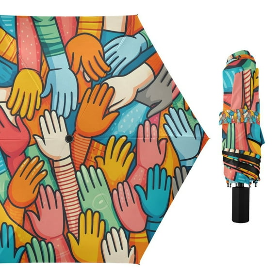 Various Colorful Hand Compact Sun Umbrella Windproof Travel Umbrellas for Rain Strong Portable UV Protection
