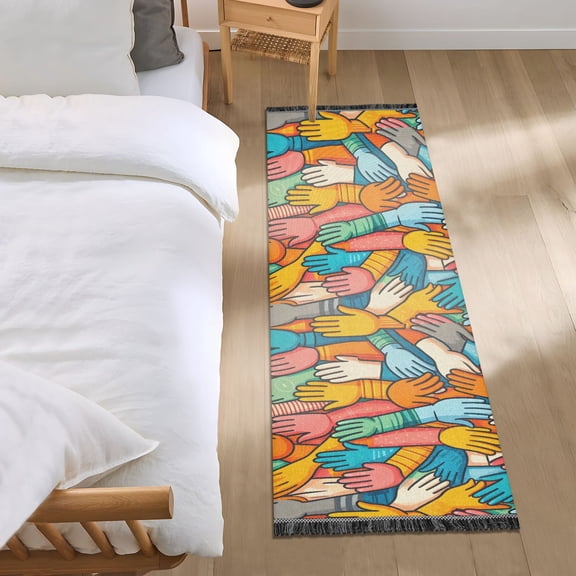 Various Colorful Hand Runner Area Rug 2x6 Soft Non-Slip Washable Bedside Carpet for Hallway Bedroom Living Room Home Decor