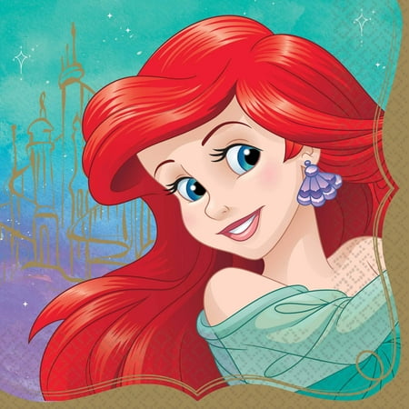 Various Disney Princess Once Upon a Time 6.5" x 6.5" Ariel Napkins (16 Count)