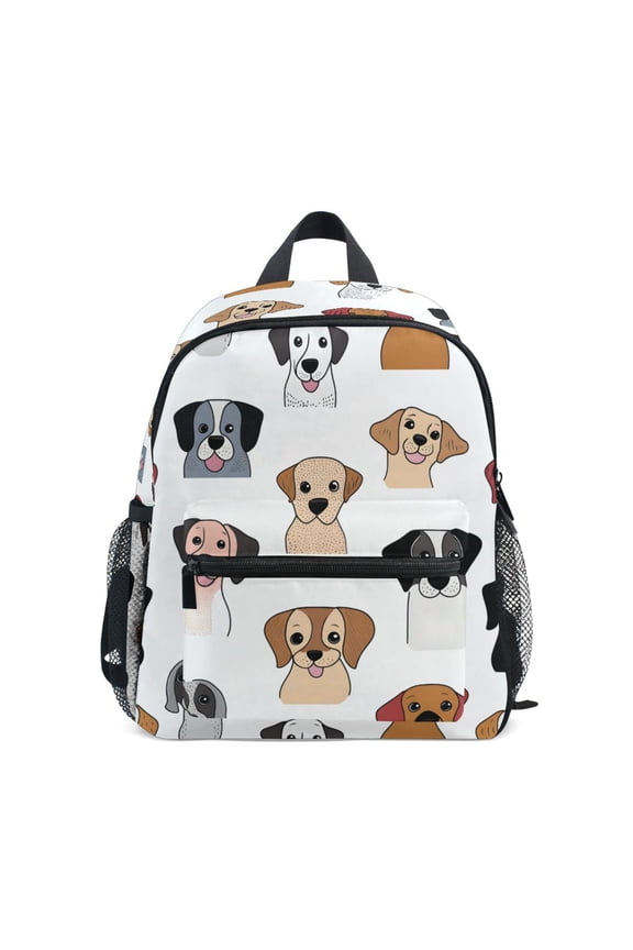 Various Dog Pattern Mini Backpack Cute Small Backpack with Chest Strap and Whistle Ages 3-8
