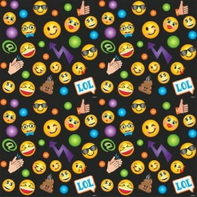 Various Emoji 'Lol' Decorative Gift Wrap, 5ft x 30in, 1 Pack