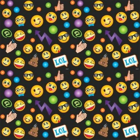 Various Emoji 'Lol' Decorative Gift Wrap, 5ft x 30in, 1 Pack