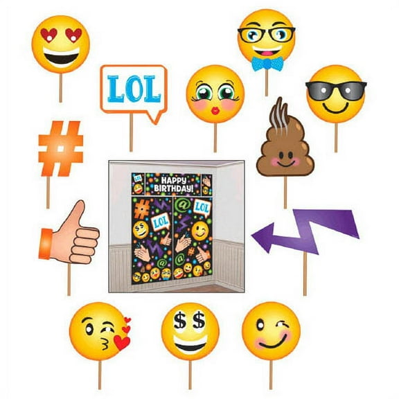 Various Emoji Wall Poster Decorating Kit with 17 Pack