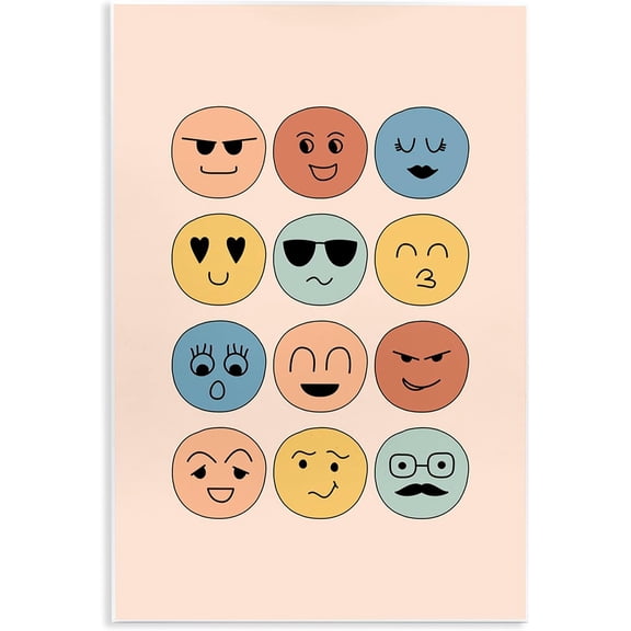 Various Expression Smileys Wall Plaque Art Design