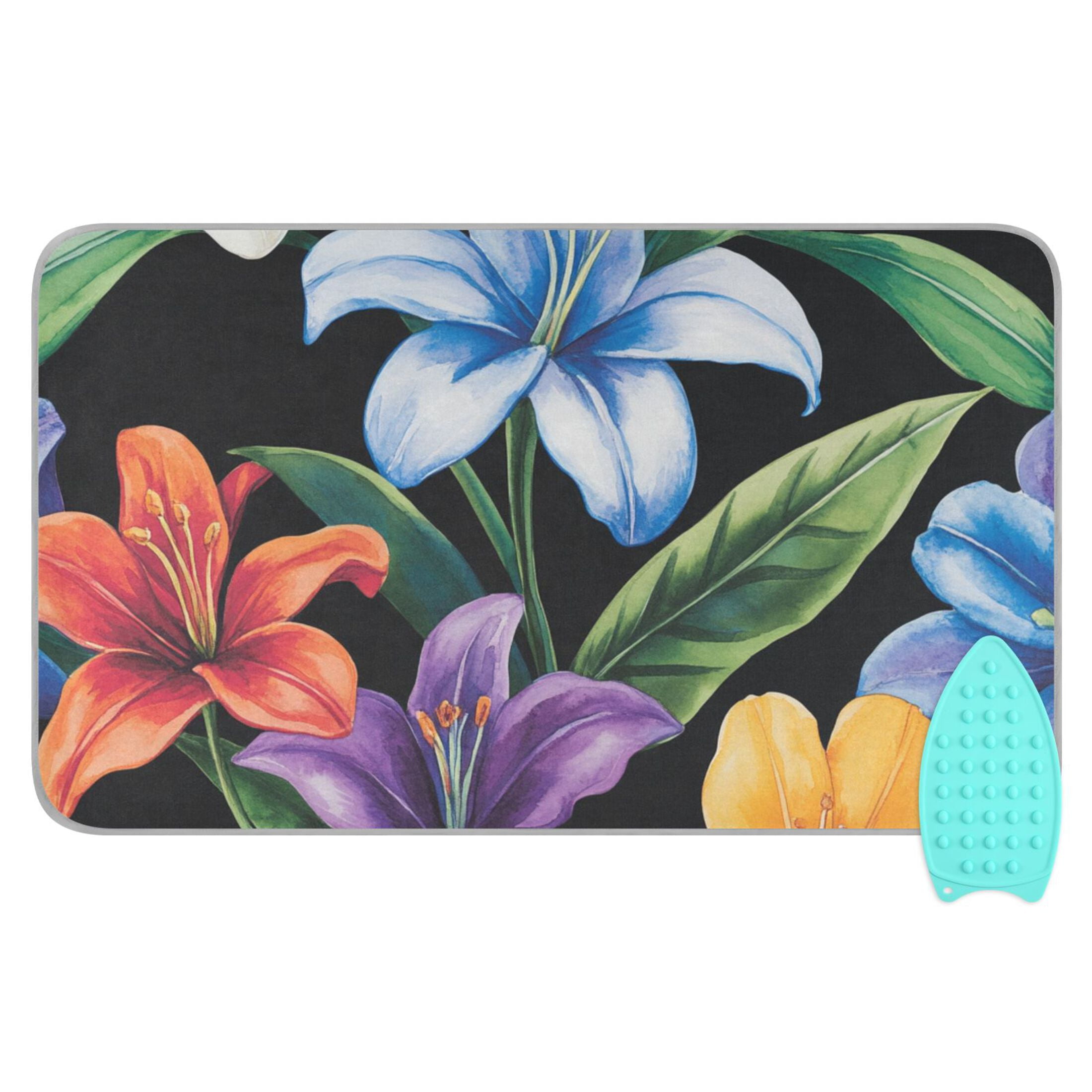 Various Flowers Ironing Mat Blanket for Table Top Travel Portable Ironing Board Pad 47.2x27.6 Inch