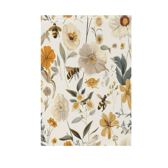 Various Flowers and Bees Garden Flag Double Sided Outdoor Banners Yard Flags for Garden Home Holiday Decorations