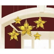 Various Foil Star Decorations Glitz and Glam 5pc