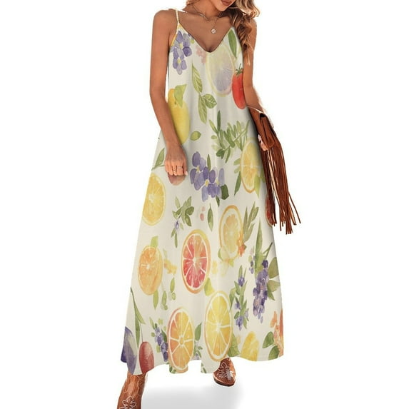 Various Fruits Fine Art Sleeveless Dress Summer Dress Woman 2025