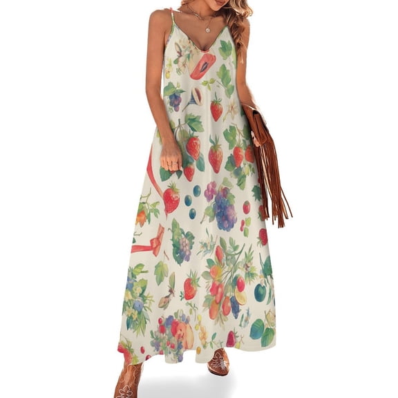 Various Fruits Fine Art Sleeveless Dress Summer Dress Woman 2025