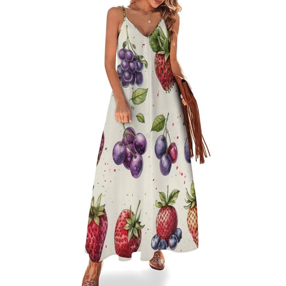 Various Fruits Fine Art Sleeveless Dress Summer Dress Woman 2025