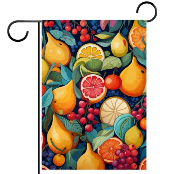 Various Fruits Pattern Welcome Garden Flags, 12 x 18 Inch Double Sided Outdoor Yard Flags Waterproof For Home Outside Patio Lawn Porch