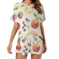 thumbnail image 1 of Various Fruits Print Women'S Pajamas Set Summer Sleepwear Sets 2 Piece Lounge Set, 1 of 7