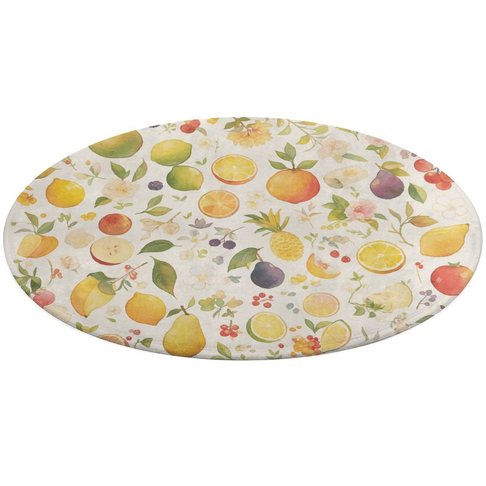 Various Fruits Round Rugs -Washable Non-Slip Small Round Area Rug Throw ...