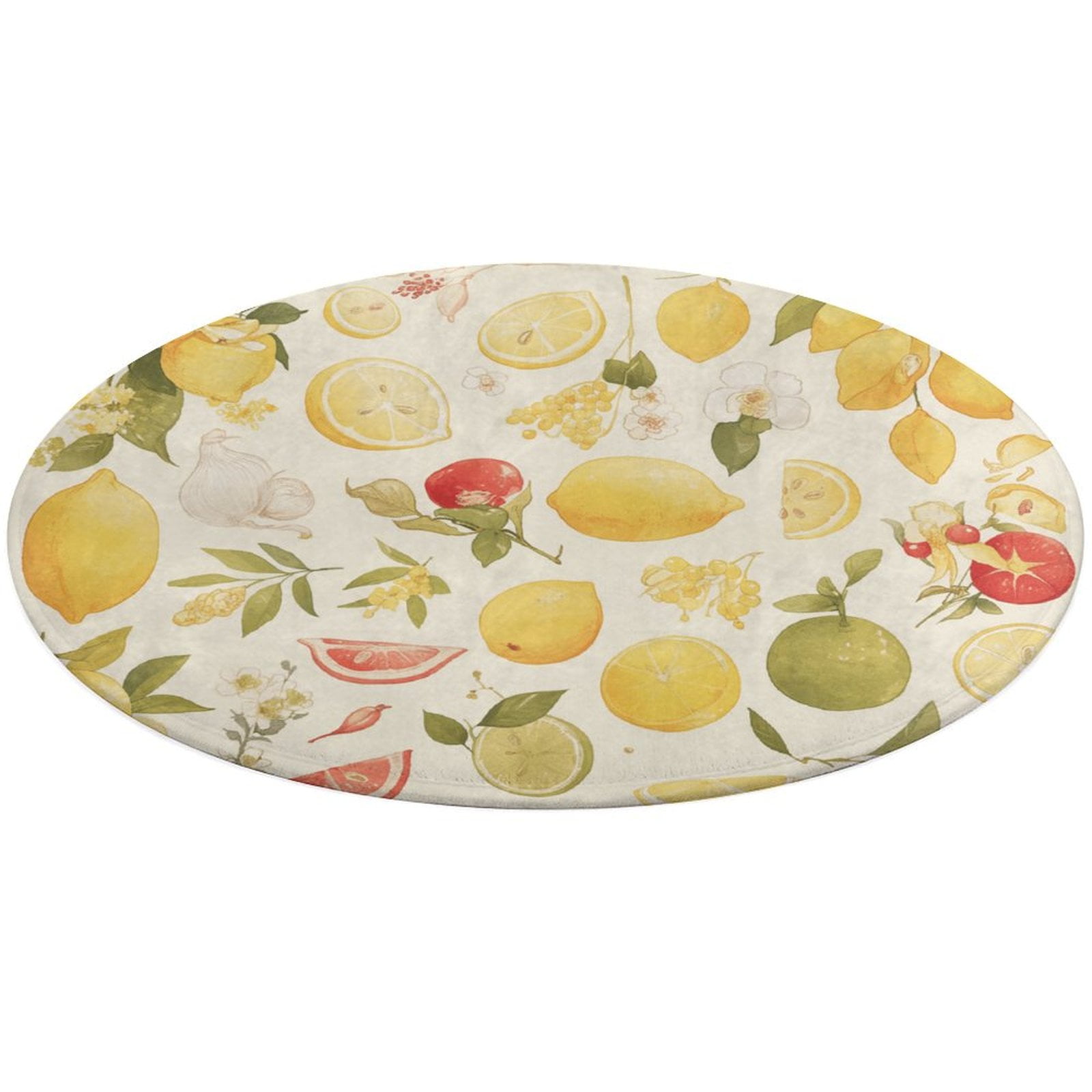 Various Fruits Round Rugs -Washable Non-Slip Small Round Area Rug Throw ...