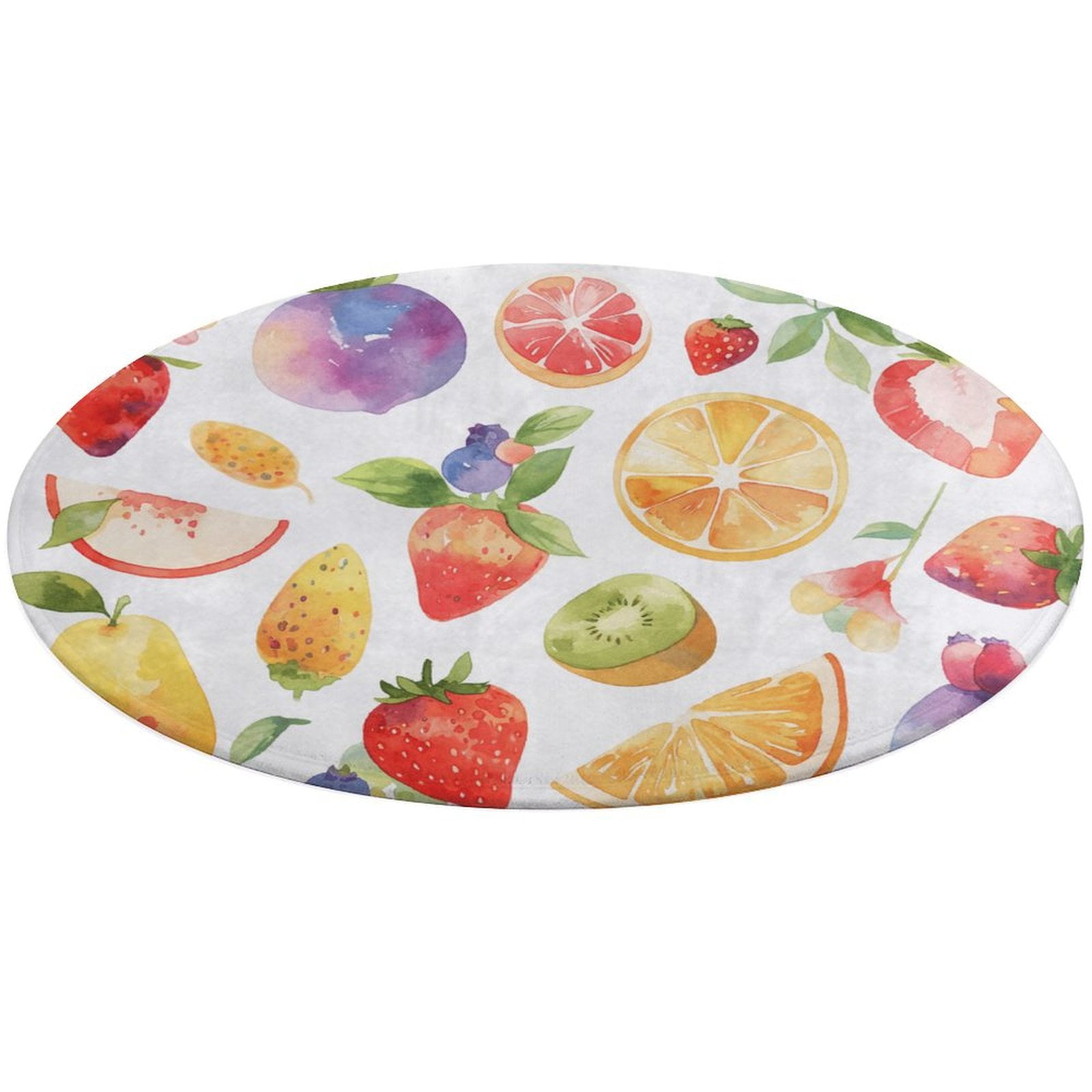 Various Fruits Round Rugs -Washable Non-Slip Small Round Area Rug Throw ...