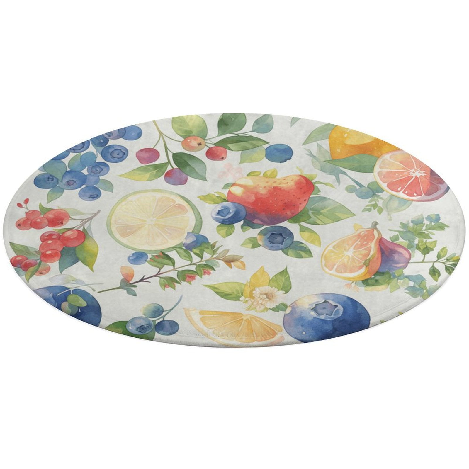 Various Fruits Round Rugs -Washable Non-Slip Small Round Area Rug Throw ...