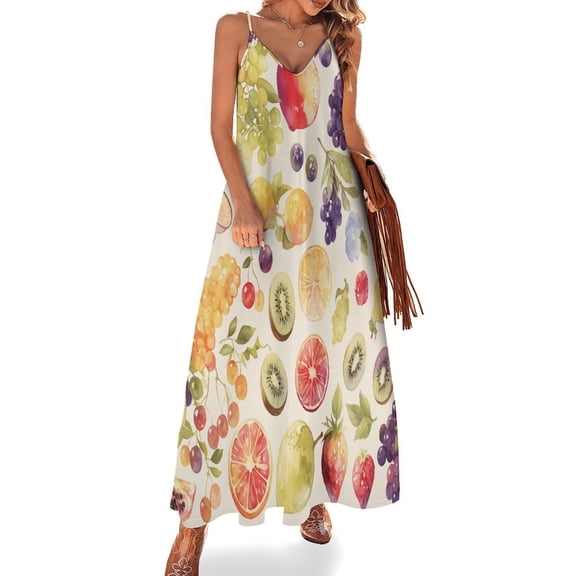 Various Fruits Sleeveless Dress Woman Fashion Long Dresses Women's Summer Suit Dress Summer 2025 Women