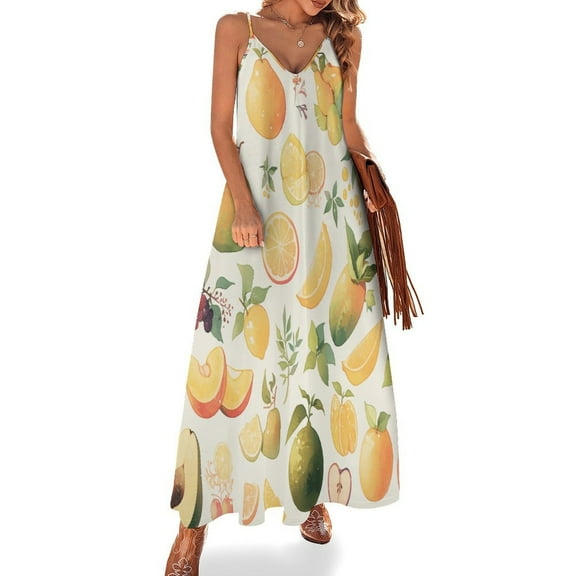 Various Fruits Sleeveless Dress Woman Fashion Long Dresses Women's Summer Suit Dress Summer 2025 Women