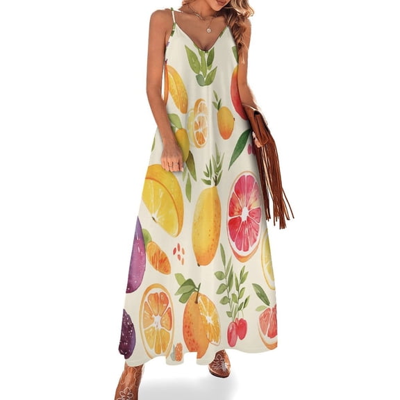 Various Fruits Sleeveless Dress Woman Fashion Long Dresses Women's Summer Suit Dress Summer 2025 Women