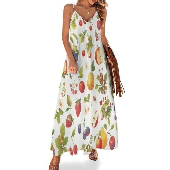 Various Fruits Sleeveless Dress Woman Fashion Long Dresses Women's Summer Suit Dress Summer 2025 Women