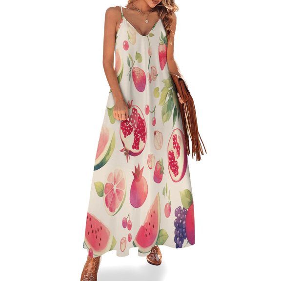 Various Fruits Sleeveless Dress Woman Fashion Long Dresses Women's Summer Suit Dress Summer 2025 Women