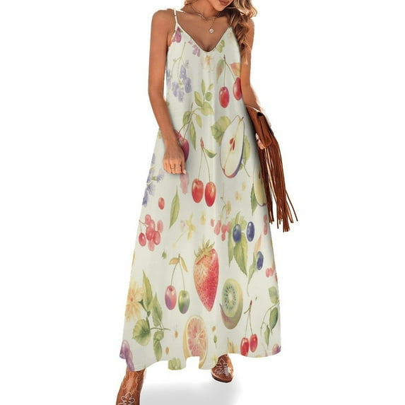 Various Fruits Sleeveless Dress Woman Fashion Long Dresses Women's Summer Suit Dress Summer 2025 Women