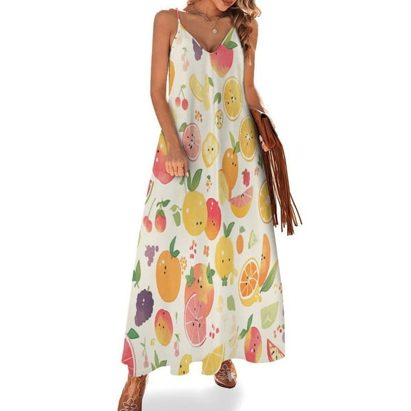 Various Fruits Sleeveless Dress Woman Fashion Long Dresses Women's Summer Suit Dress Summer 2025 Women