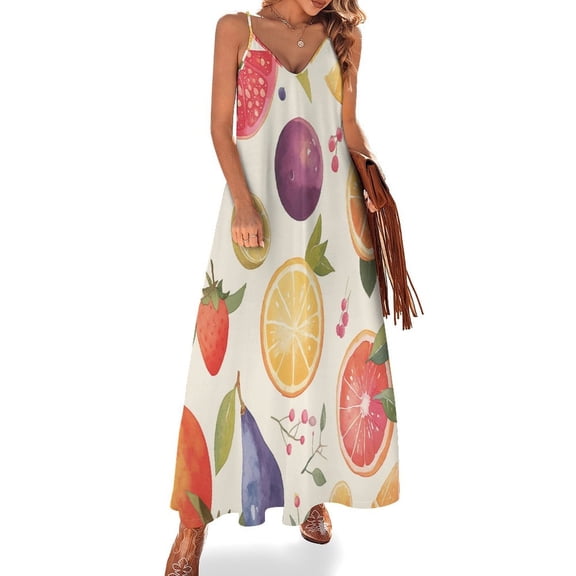 Various Fruits Sleeveless Dress Woman Fashion Long Dresses Women's Summer Suit Dress Summer 2025 Women