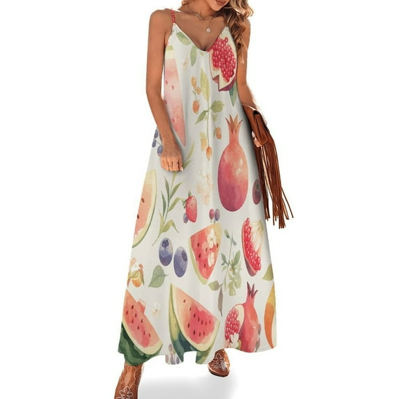 Various Fruits Sleeveless Dress Woman Fashion Long Dresses Women's Summer Suit Dress Summer 2025 Women