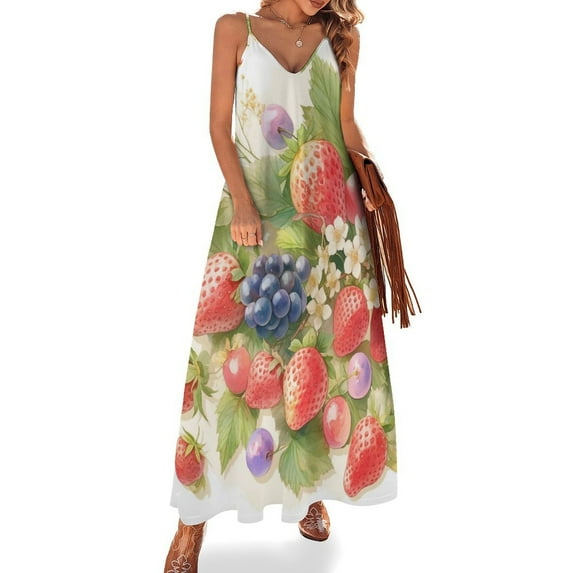Various Fruits Sleeveless Dress Woman Fashion Long Dresses Women's Summer Suit Dress Summer 2025 Women