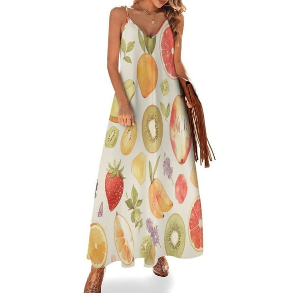 Various Fruits Sleeveless Dress Women's Luxury Party Dress Birthday Dresses for Women