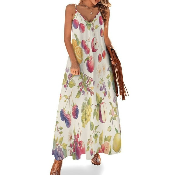 Various Fruits Sleeveless Dress Women's Luxury Party Dress Birthday Dresses for Women
